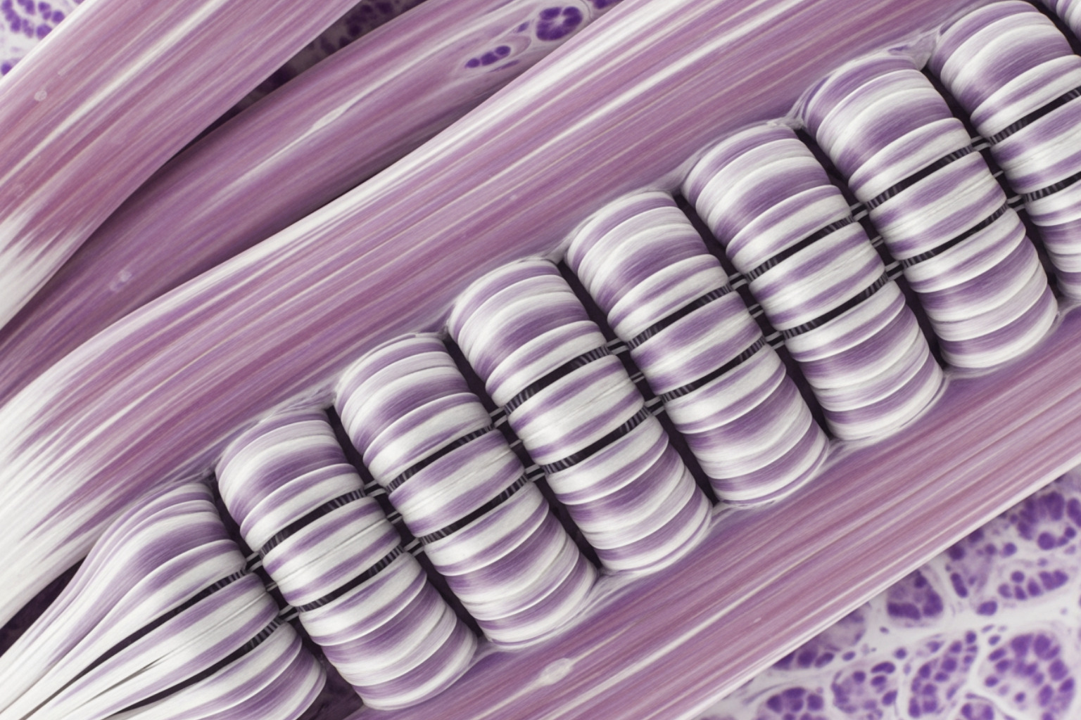 Microscopic view of a muscle fiber - muscle recovery after gym Microscopic view of a muscle fiber - muscle recovery after gym