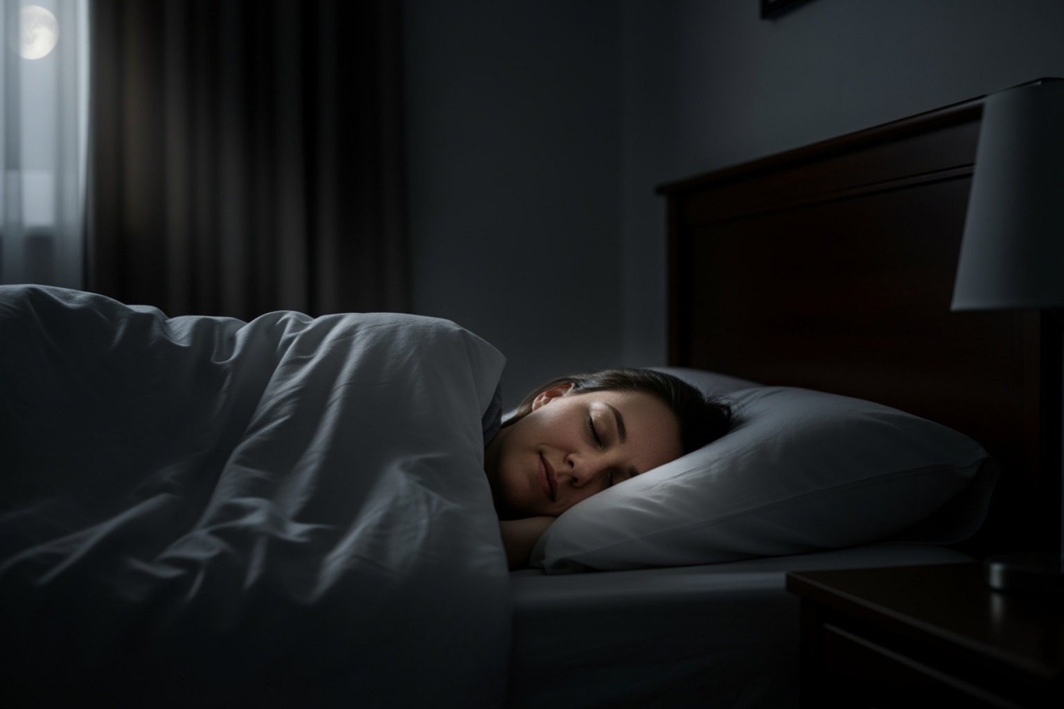 person sleeping peacefully in a dark room - quick muscle recovery