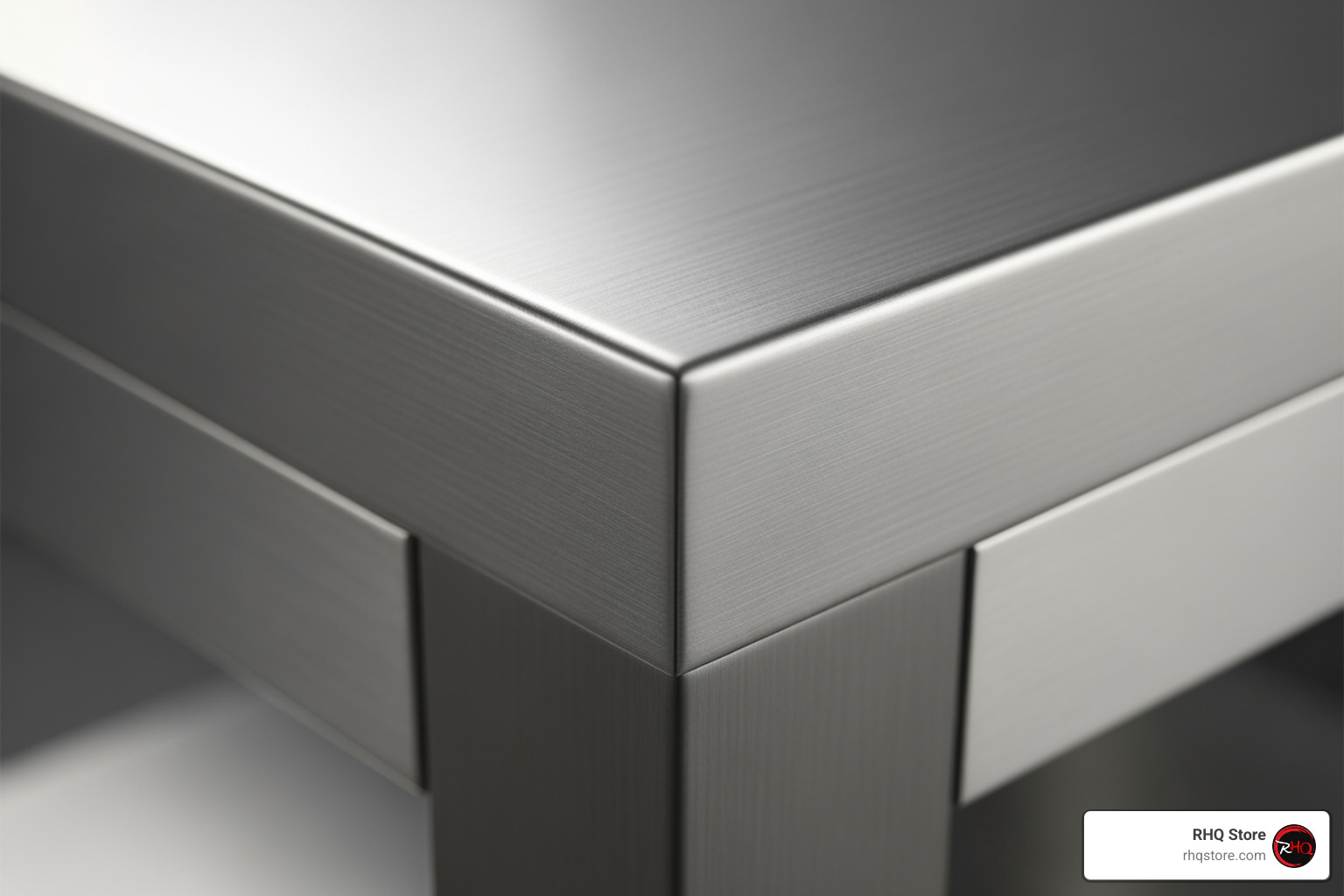 close-up of stainless steel table corner - stainless steel prep tables close-up of stainless steel table corner - stainless steel prep tables