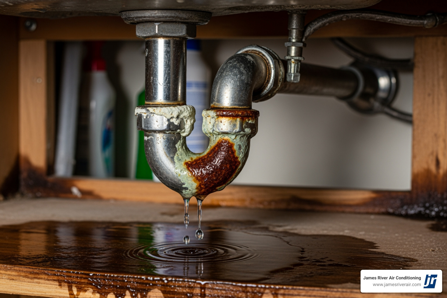 corroded pipe under a sink - affordable plumbing installation in richmond, va corroded pipe under a sink - affordable plumbing installation in richmond, va