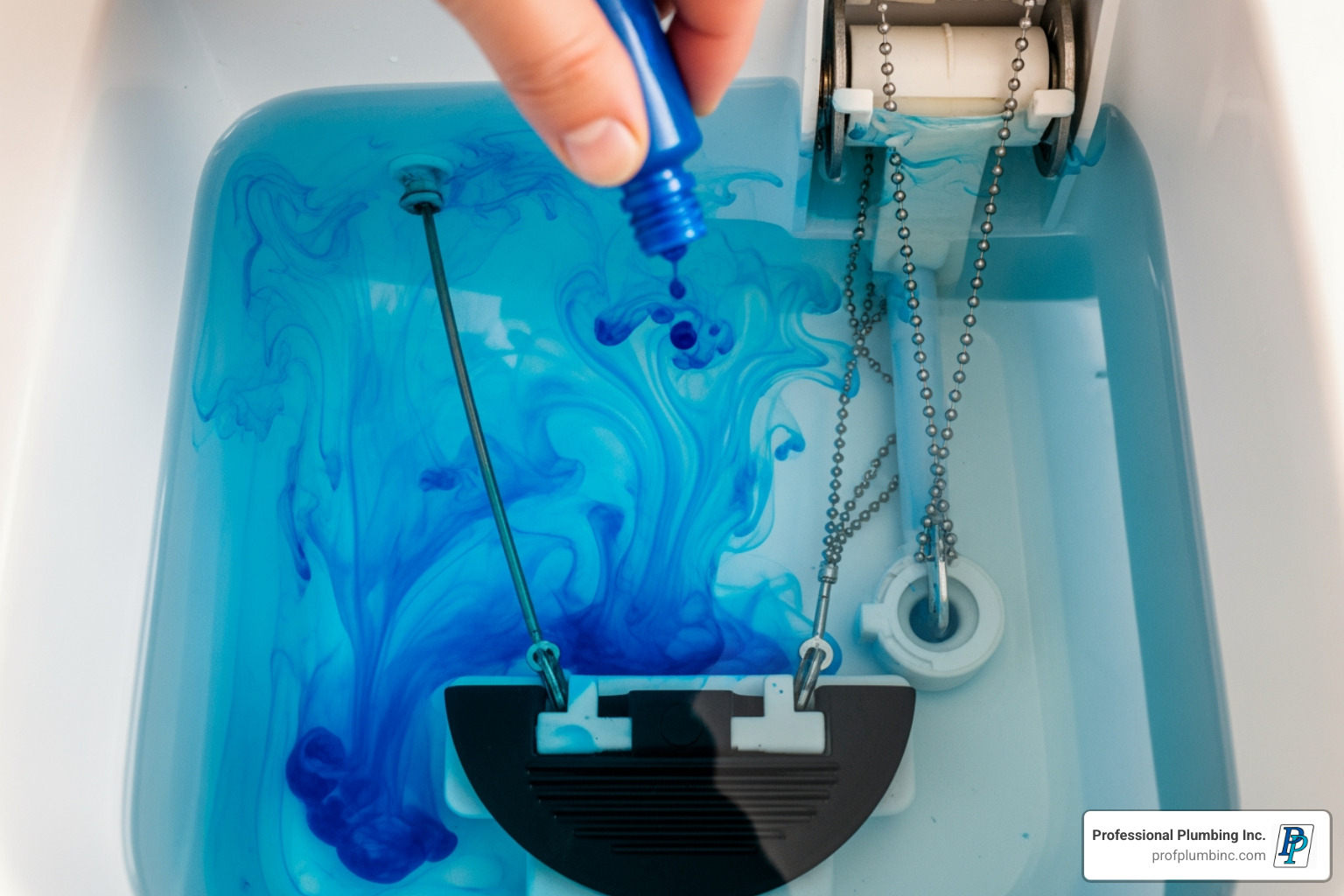 food coloring test for a leaky flapper - running toilet repair