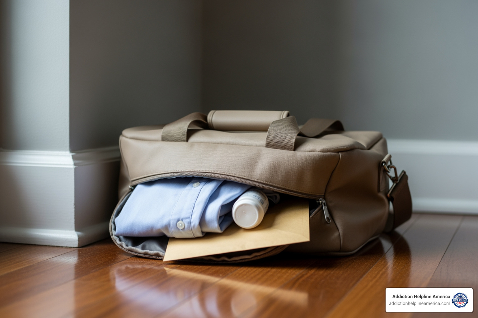 discreetly packed "go-bag" - domestic violence support