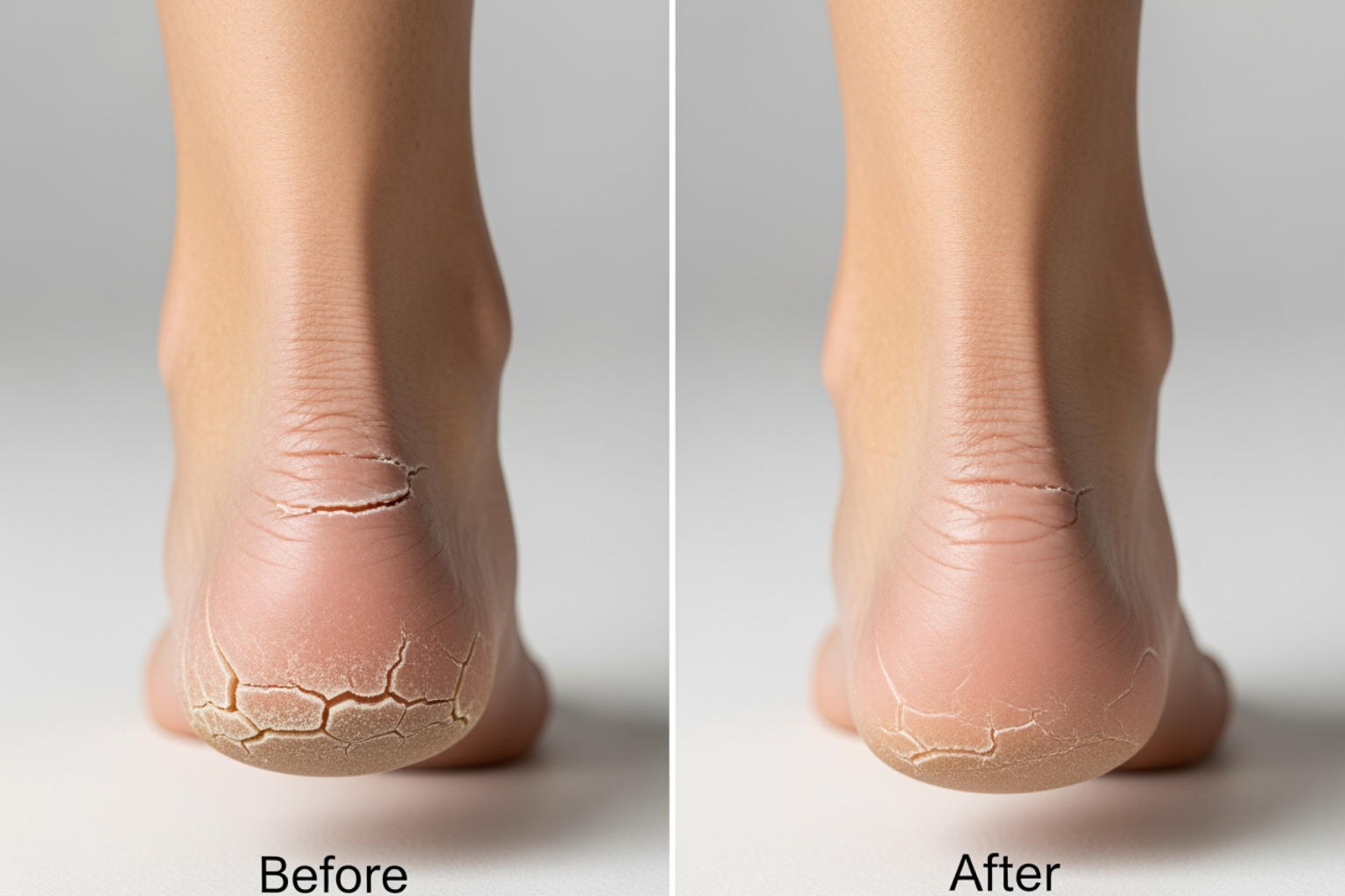 Before and after images of cracked heels after urea cream treatment - What is urea cream?