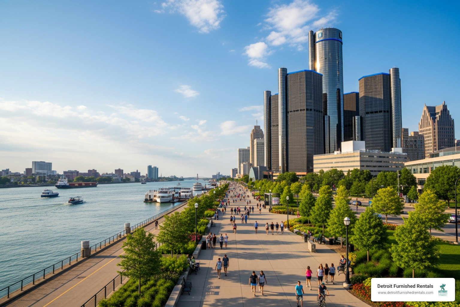 Detroit Riverwalk GM Renaissance Center - Travel nurse Detroit
