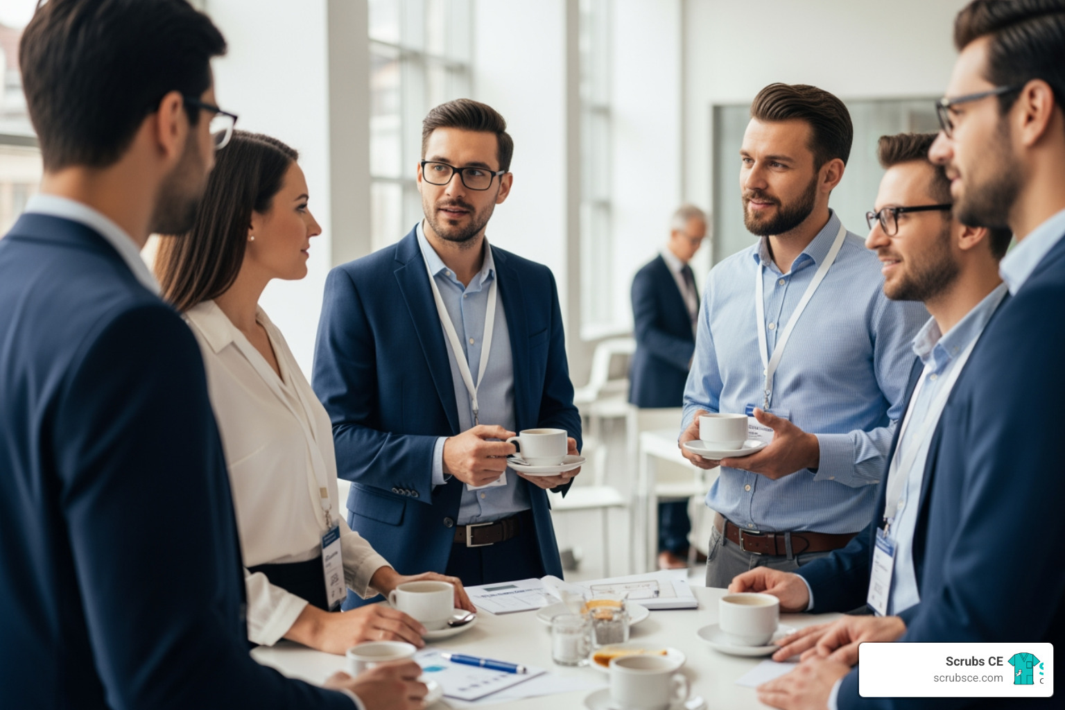 radiologists collaborating during a conference break - radiology cme radiologists collaborating during a conference break - radiology cme