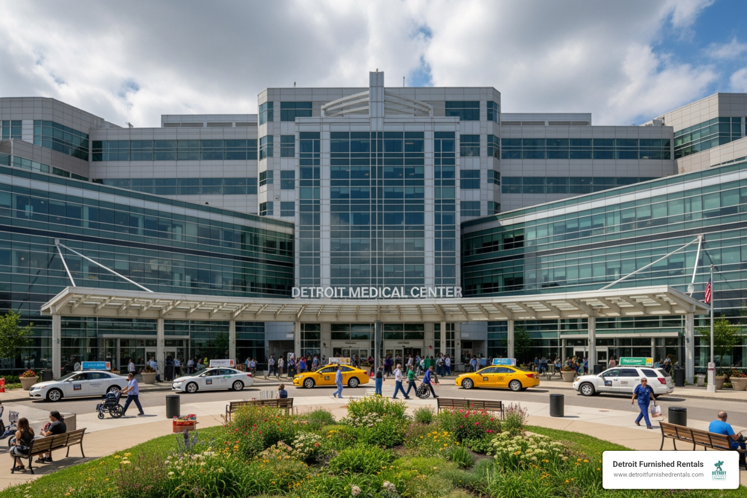 DMC main campus entrance - detroit hospital systems