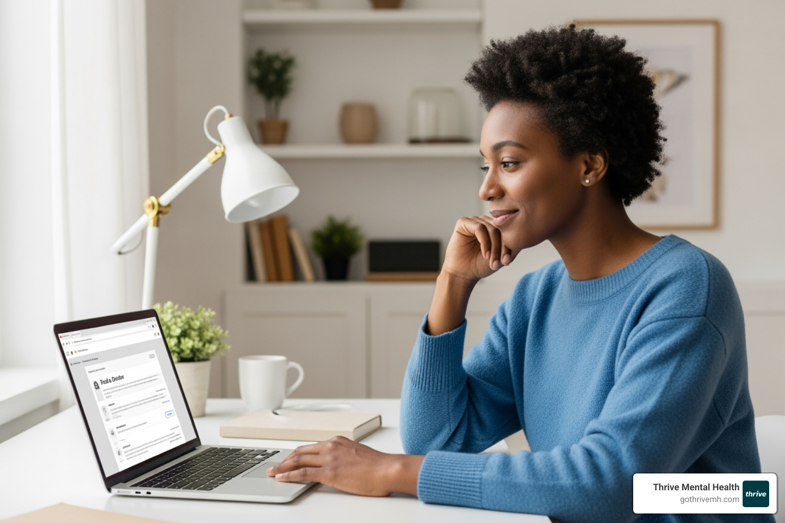 A person on a laptop using an insurance provider's "Find a Doctor" search tool - mental health insurance Florida A person on a laptop using an insurance provider's "Find a Doctor" search tool - mental health insurance Florida