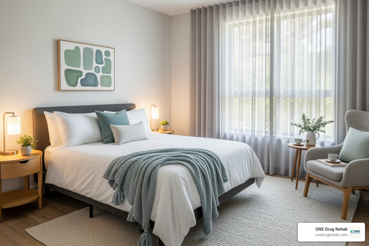 a comfortable, well-designed private room at a treatment facility - wellness recovery centers