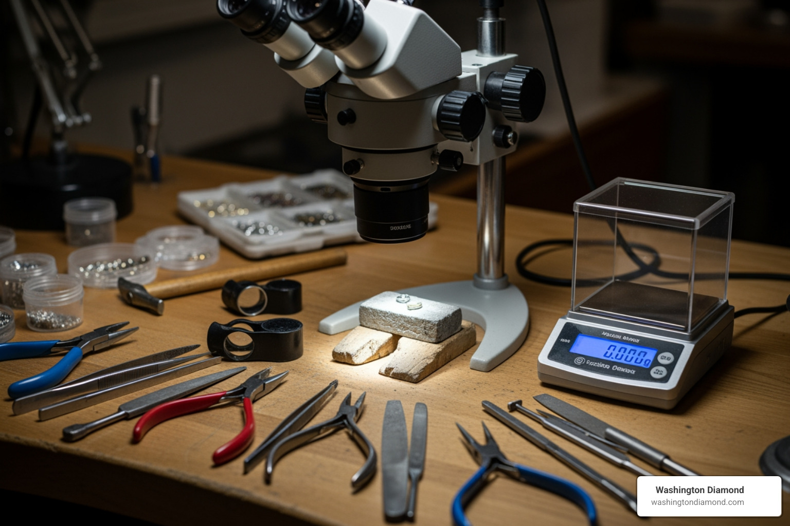 jeweler's tools like a microscope and scale - wedding band appraisal jeweler's tools like a microscope and scale - wedding band appraisal