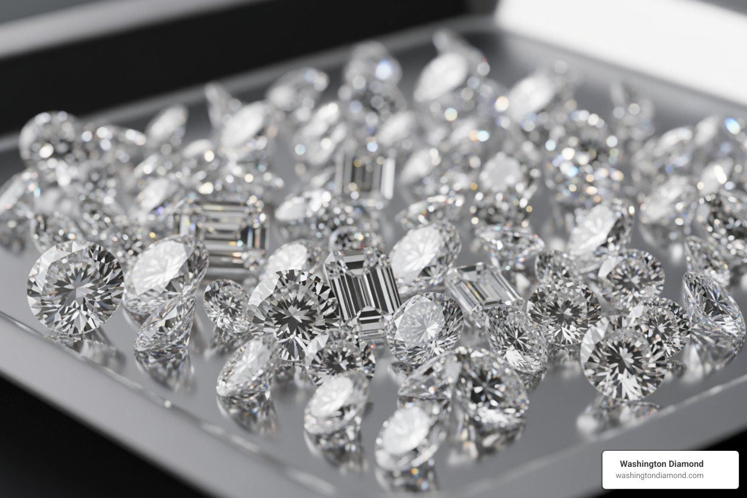 tray of loose diamonds in various shapes - bespoke white gold jewellery tray of loose diamonds in various shapes - bespoke white gold jewellery