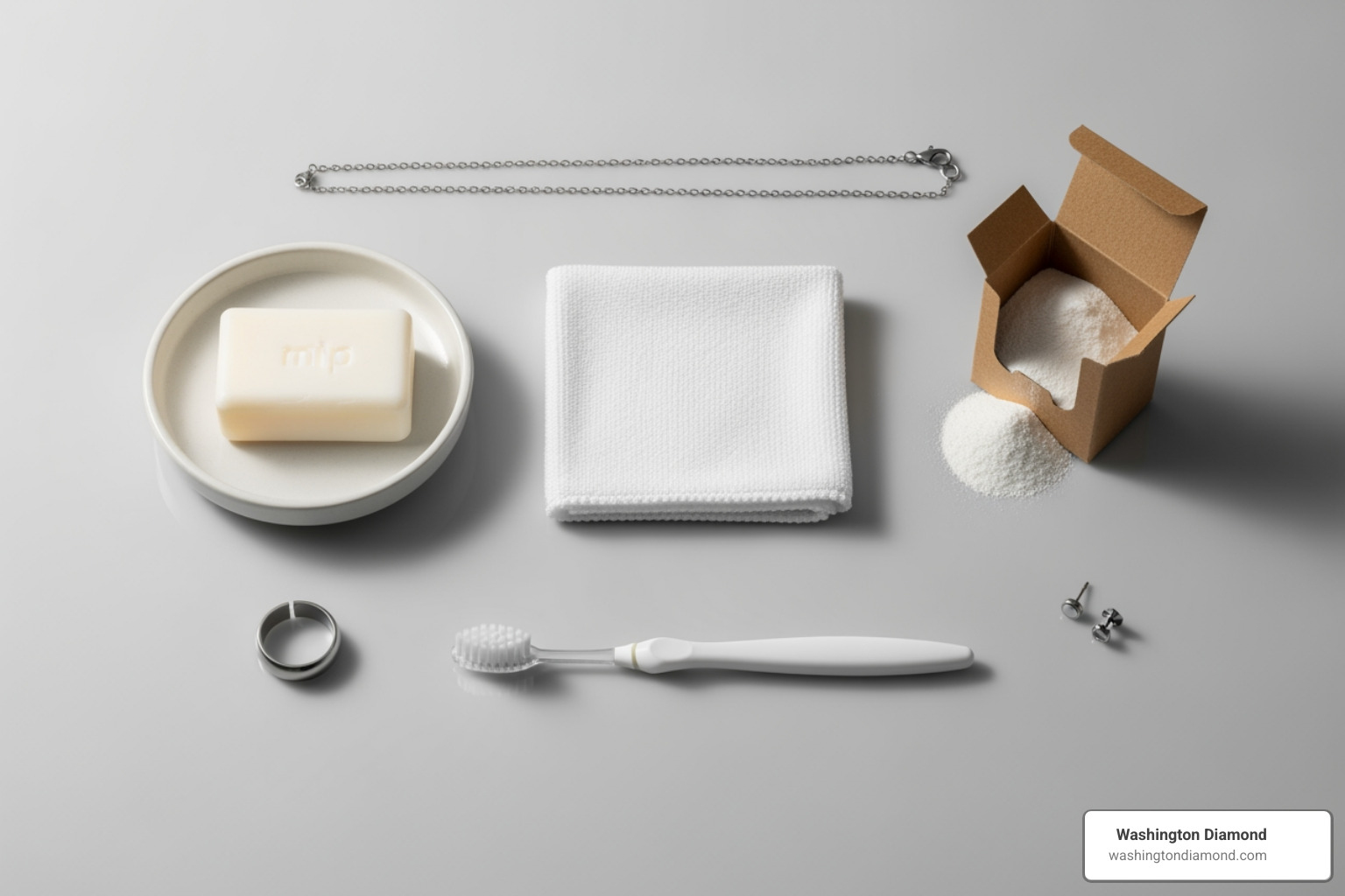 Cleaning supplies for stainless steel jewelry: soft cloths, mild soap, baking soda, soft toothbrush - how to clean stainless steel jewelry Cleaning supplies for stainless steel jewelry: soft cloths, mild soap, baking soda, soft toothbrush - how to clean stainless steel jewelry