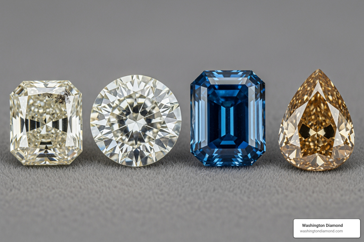 Four diamonds showing differences in cut, color, and clarity - 75 carat loose diamond price Four diamonds showing differences in cut, color, and clarity - 75 carat loose diamond price