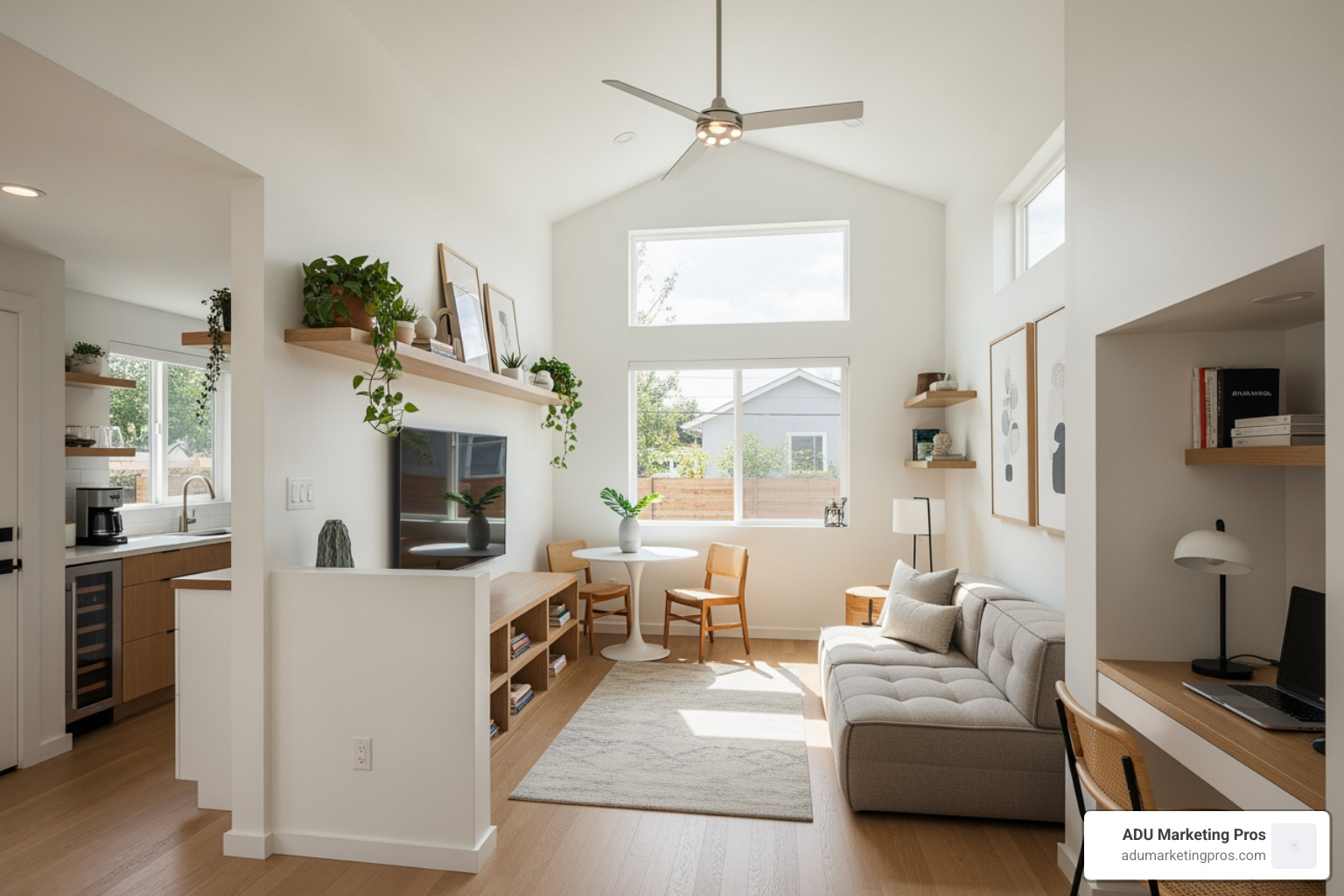 clever interior design in a small ADU - ADU Floor Plans