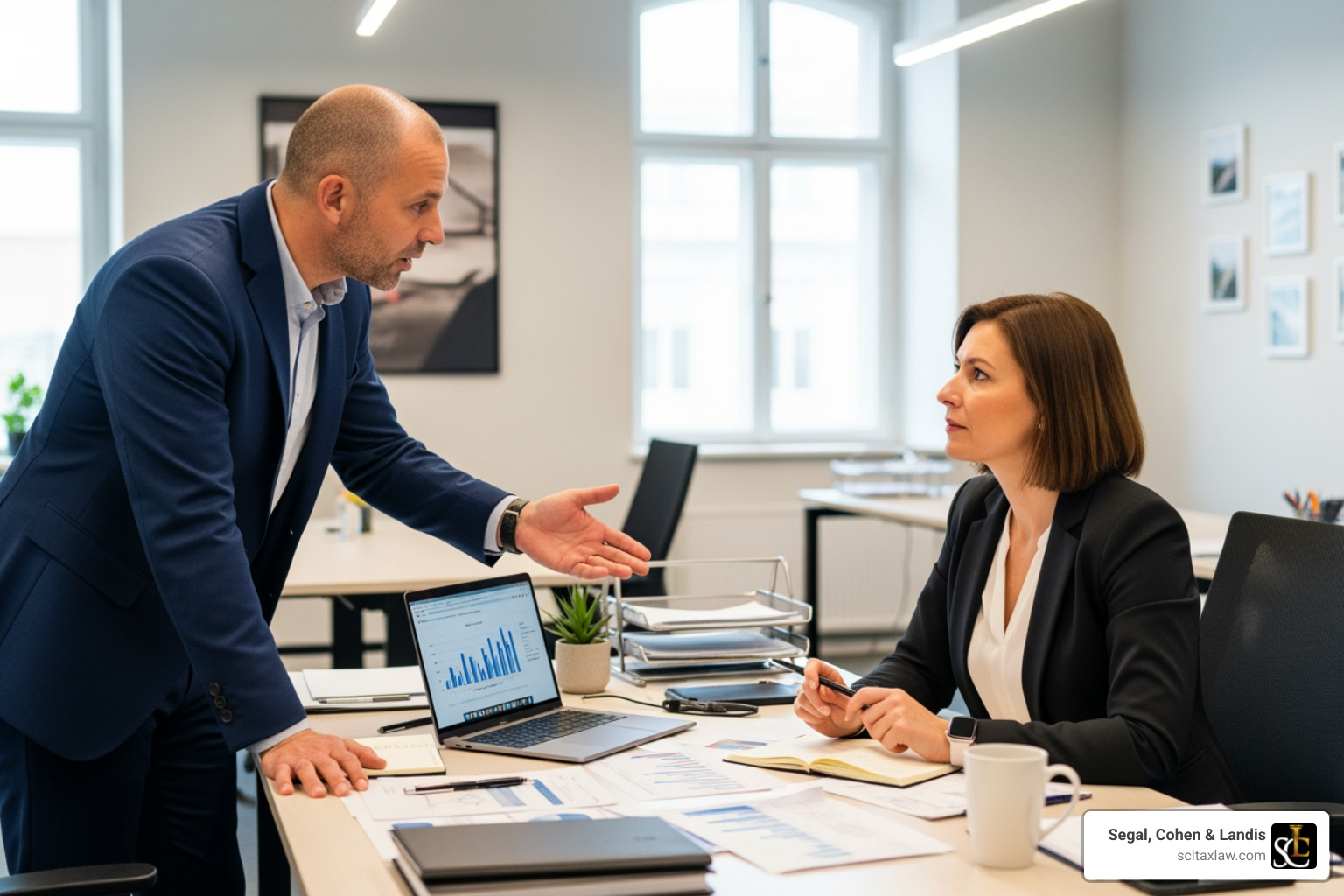 Professional meeting with client in Boston office - Tax planning Boston