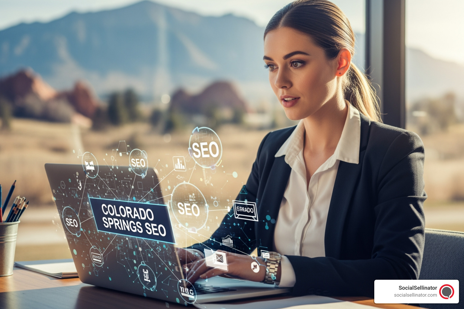 Digital marketing analytics dashboard with upward-trending graphs - colorado springs search engines optimization