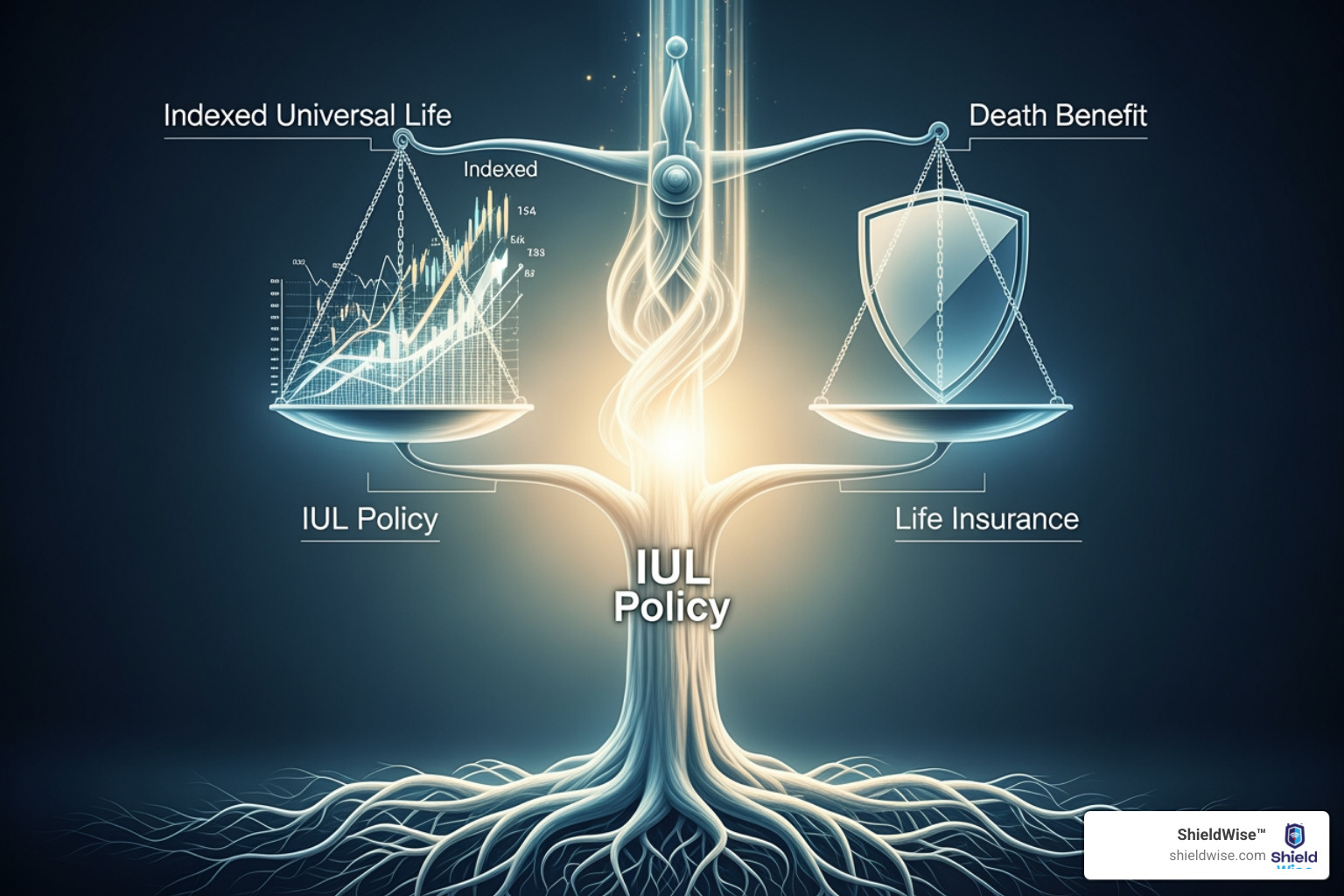 Chart illustrating IUL's 0% floor and 8% cap against a volatile stock market index - What is IUL