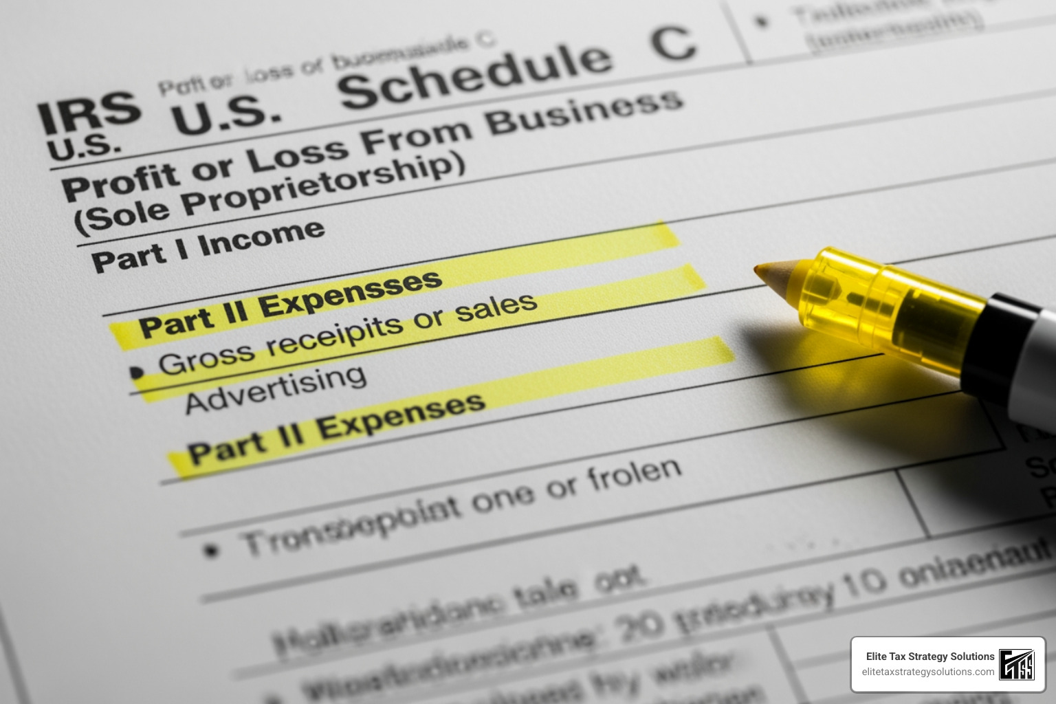 a highlighted Schedule C form - publication 334 a highlighted Schedule C form - publication 334