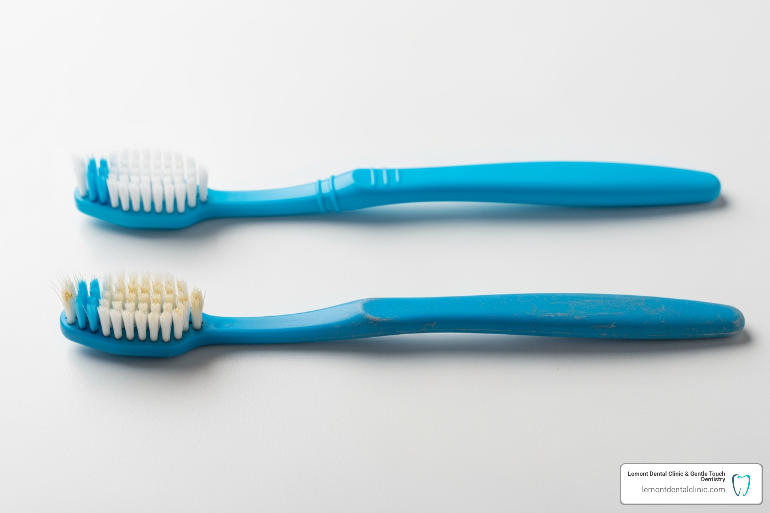 new vs worn toothbrush - how long should you brush your teeth