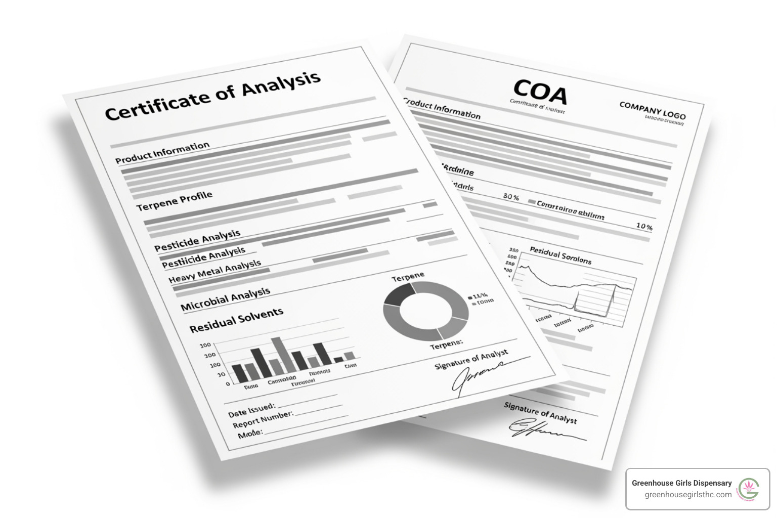 A sample Certificate of Analysis (COA) with key sections highlighted - Best THCa pre rolls