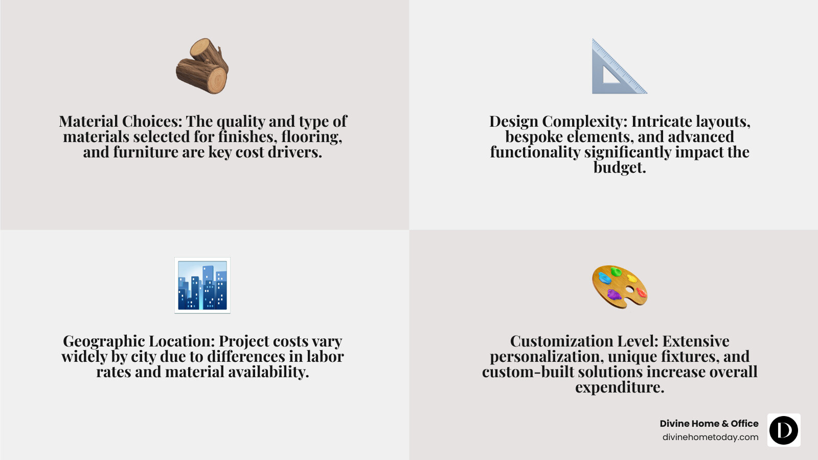 Infographic: Key Cost Components of a 3BHK Interior Design Project - 3bhk interior design package price infographic 4_facts_emoji_grey