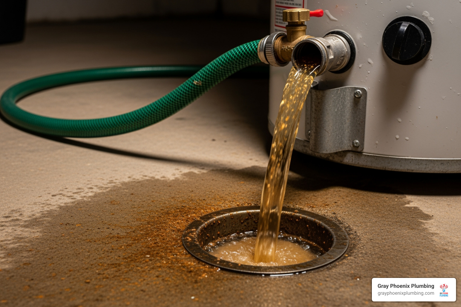 sediment-filled water draining from water heater - electric water heater service sediment-filled water draining from water heater - electric water heater service