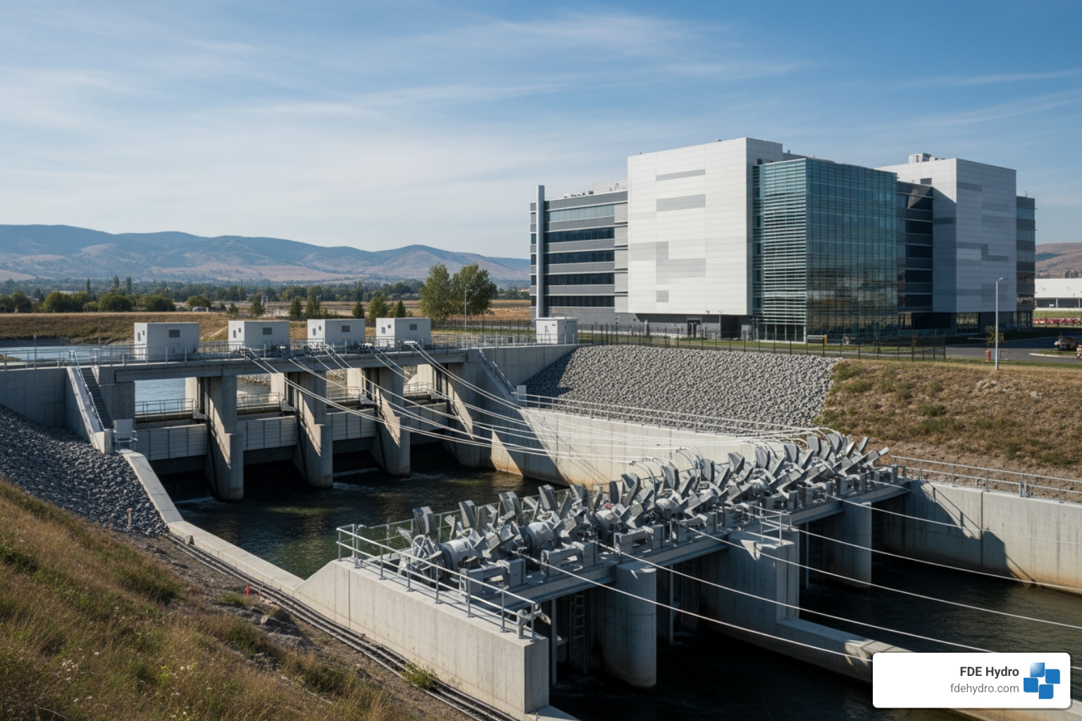 Modular hydropower system powering a data center - Eco friendly crypto mining