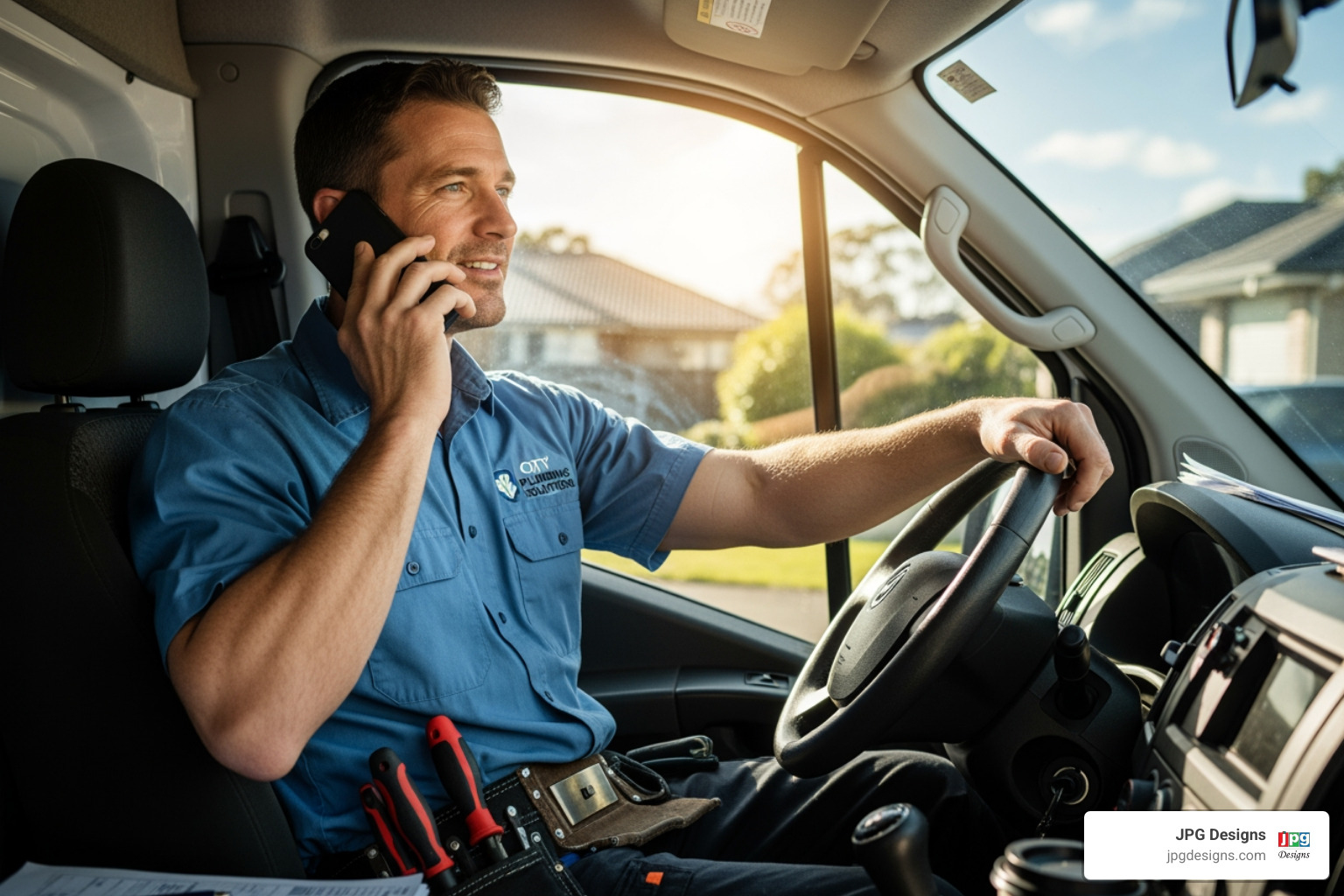 plumber answering phone - plumbing SEO marketing