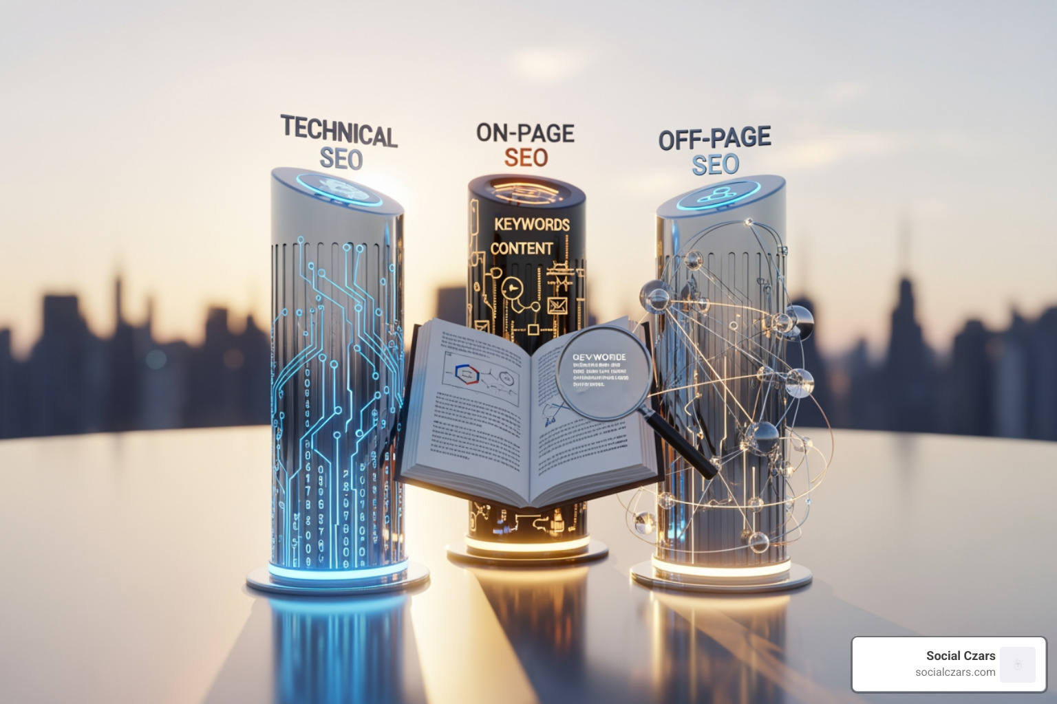 Diagram showing the three pillars of SEO: Technical, On-Page, and Off-Page - seo companies in miami Diagram showing the three pillars of SEO: Technical, On-Page, and Off-Page - seo companies in miami