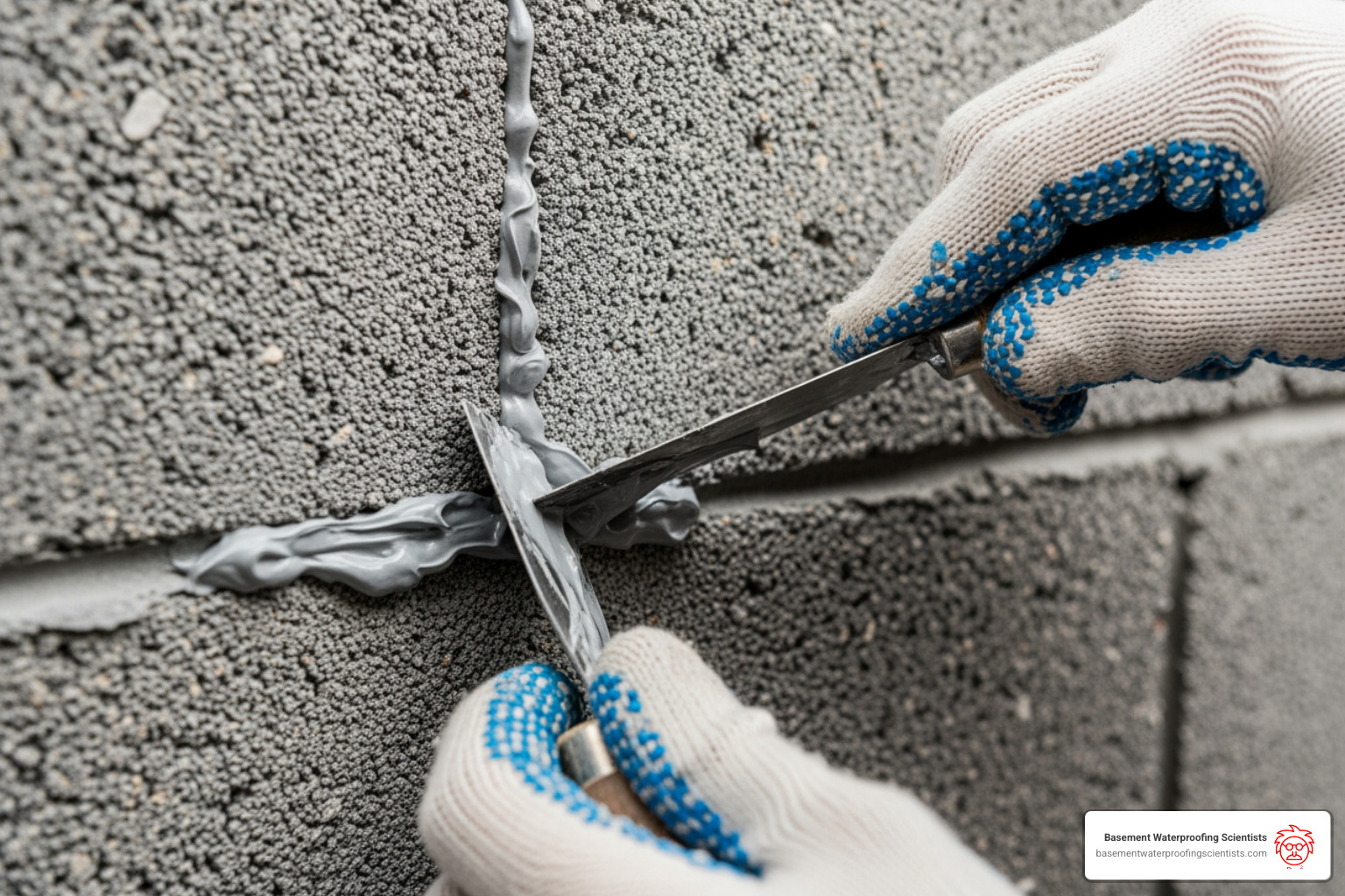 of epoxy being applied to a crack - cinder block crack filler of epoxy being applied to a crack - cinder block crack filler