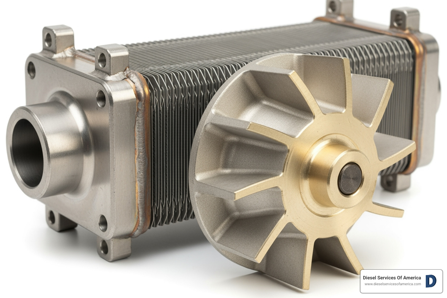 Marine heat exchanger and new water pump impeller - tune up motor diesel