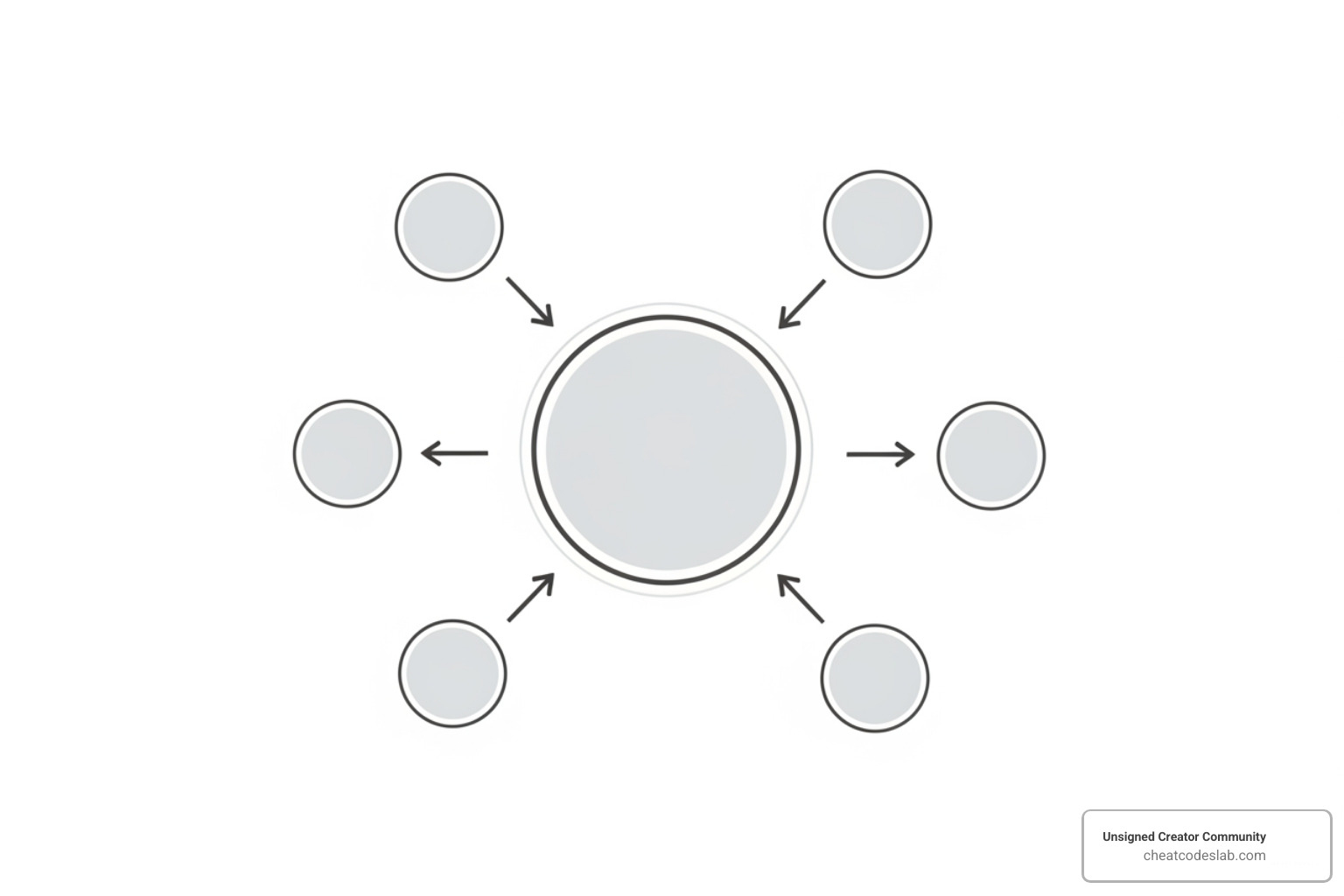 Illustration showing a central pillar page with arrows pointing to multiple subtopic pages, and arrows from each subtopic page pointing back to the pillar page, demonstrating bidirectional internal linking. - hubspot content clusters Illustration showing a central pillar page with arrows pointing to multiple subtopic pages, and arrows from each subtopic page pointing back to the pillar page, demonstrating bidirectional internal linking. - hubspot content clusters