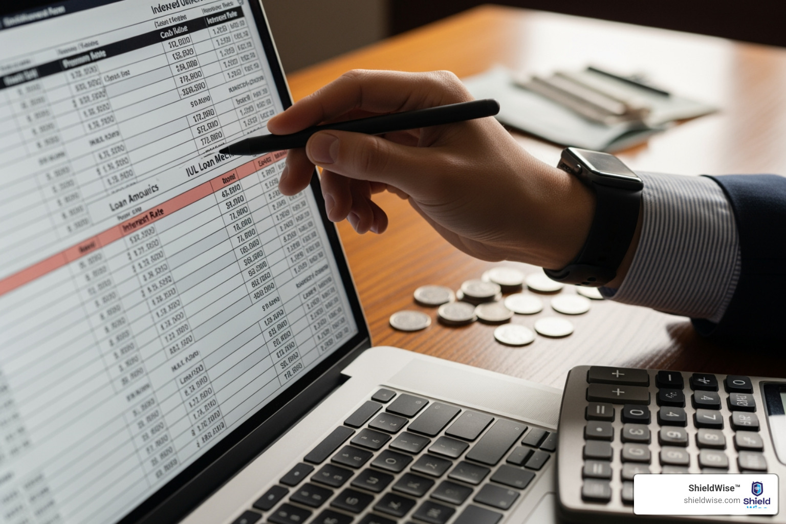Simple diagram showing the difference between credited rate and charged rate - How IUL loans work