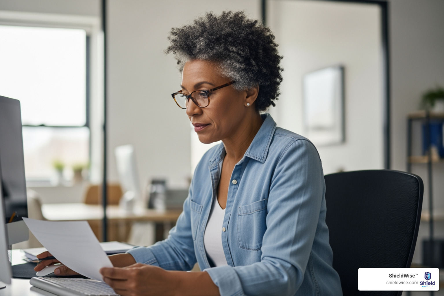 Older adult in a professional work setting - Medicare Basics (Turning 65)