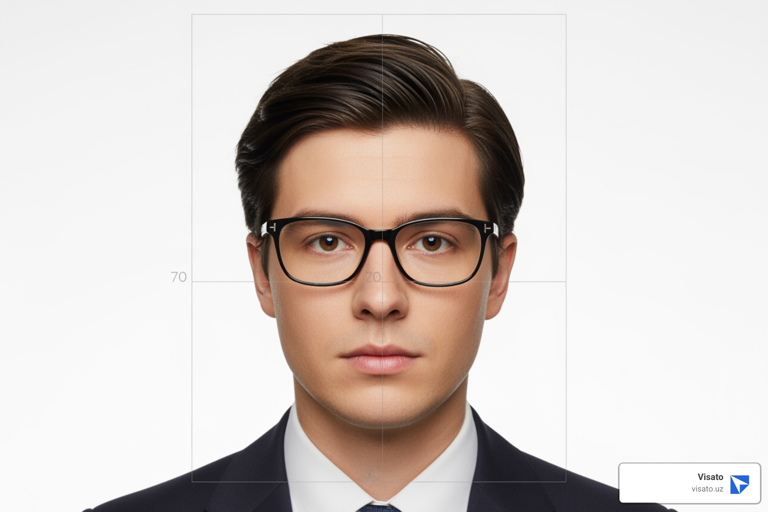 Correct head position and face percentage within photo frame - uzbekistan e visa photo requirements