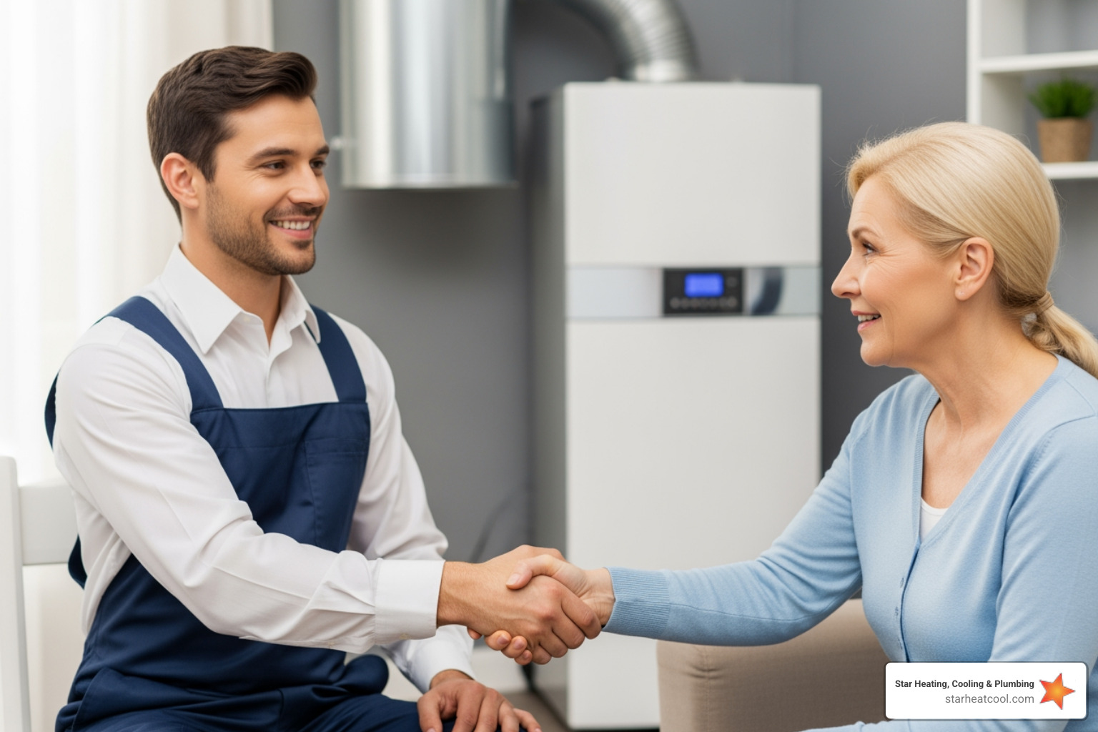 Infographic showing key factors to consider when choosing an emergency heating repair company in Greenwood, IN. Sections include 