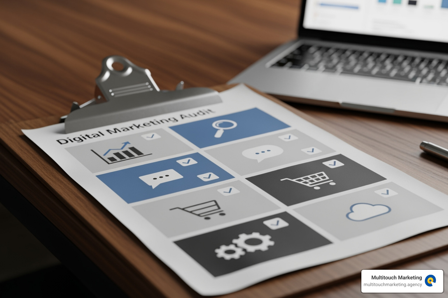 A checklist with key audit components like "Keywords," "Ad Copy," and "Landing Pages" - ppc audit service for healthcare A checklist with key audit components like "Keywords," "Ad Copy," and "Landing Pages" - ppc audit service for healthcare