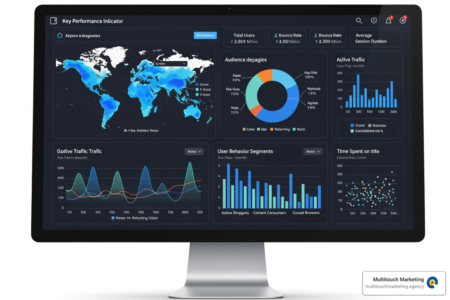 dashboard showing audience segments - Targeted PPC advertising dashboard showing audience segments - Targeted PPC advertising