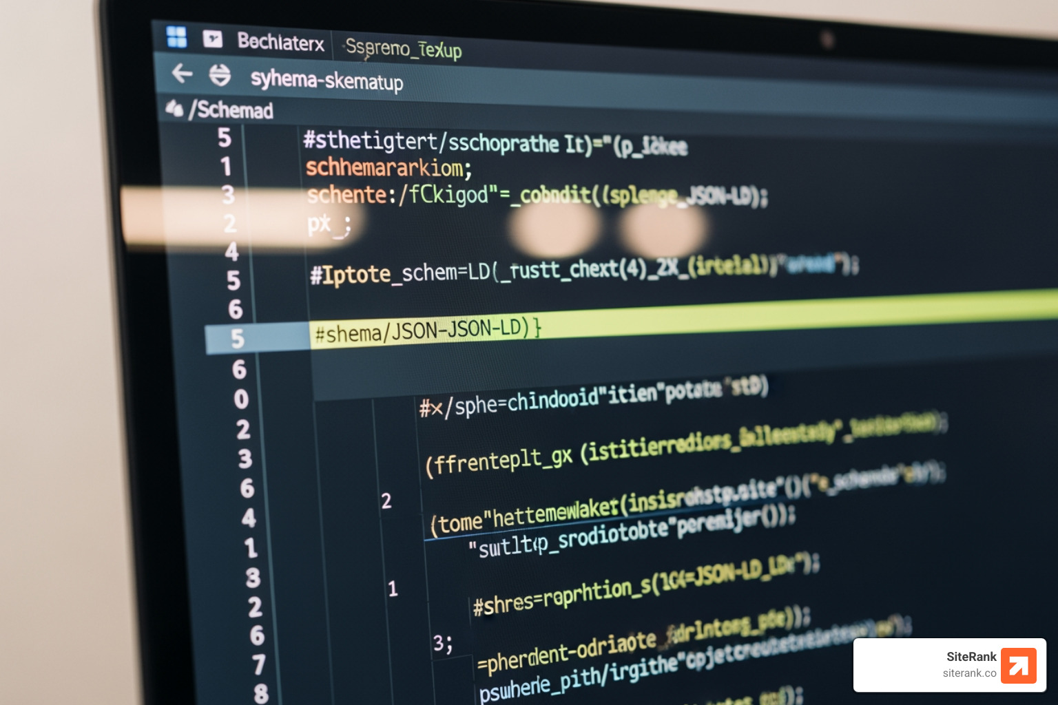 Code with schema markup highlighted - ai search engine optimization Code with schema markup highlighted - ai search engine optimization