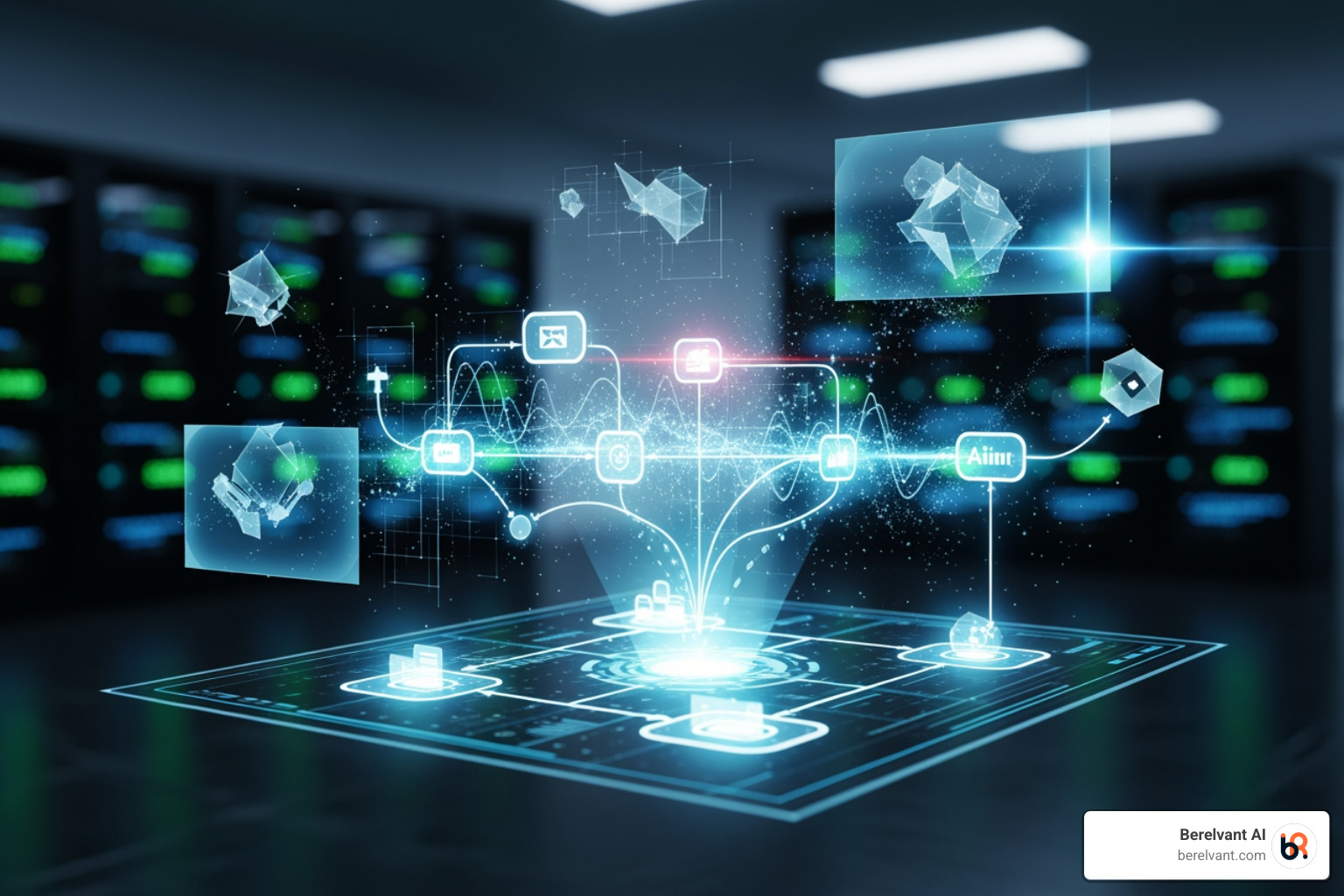 AI-powered system streamlining complex workflow diagram - local digital marketing company
