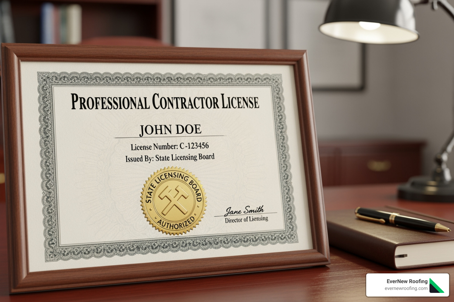 contractor license certificate - licensed roof contractor