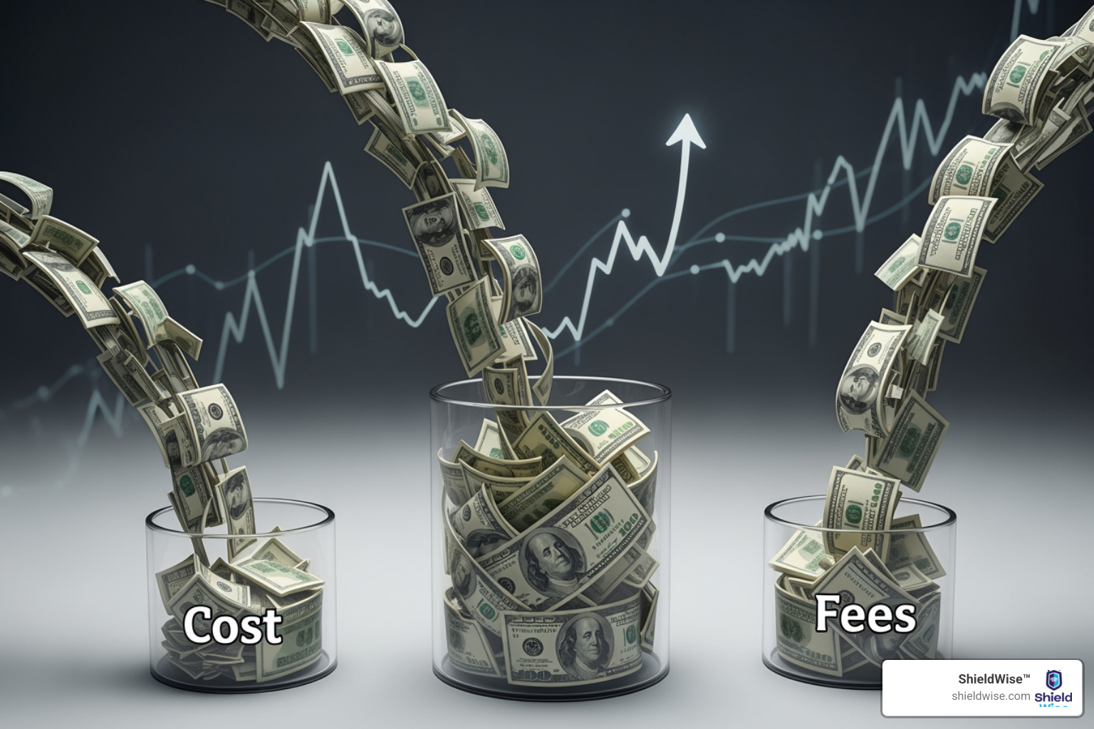 Image illustrating a premium payment flowing into different buckets: a portion to cover the cost of insurance, another to administrative fees, and the remainder accumulating as cash value, which then grows based on an index - What is an IUL?