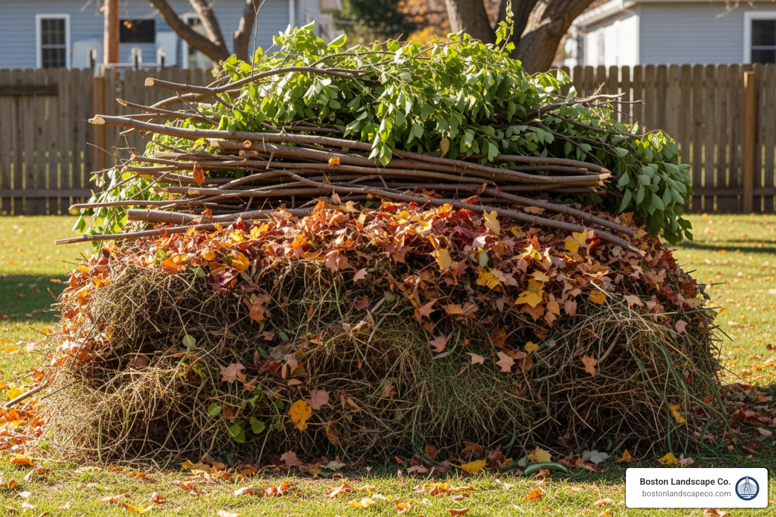 neat pile of acceptable yard waste including branches, leaves, and brush - Junk removal yard neat pile of acceptable yard waste including branches, leaves, and brush - Junk removal yard