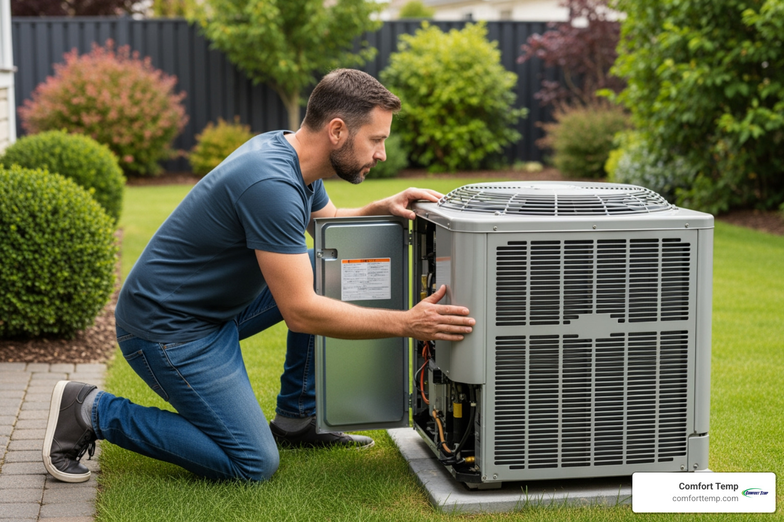 homeowner checking heat pump - heat pump fix homeowner checking heat pump - heat pump fix
