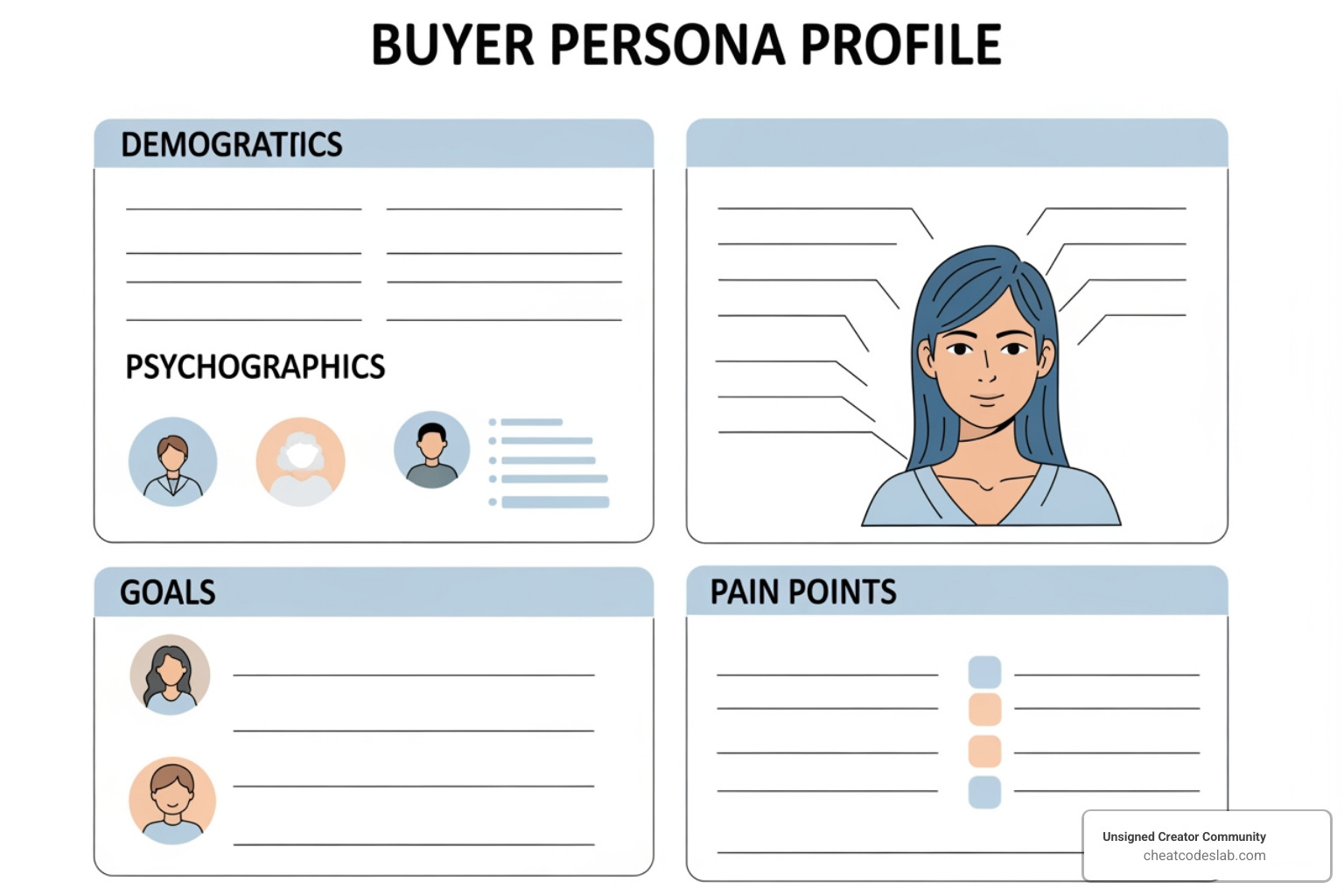 sample buyer persona template - social media audience targeting