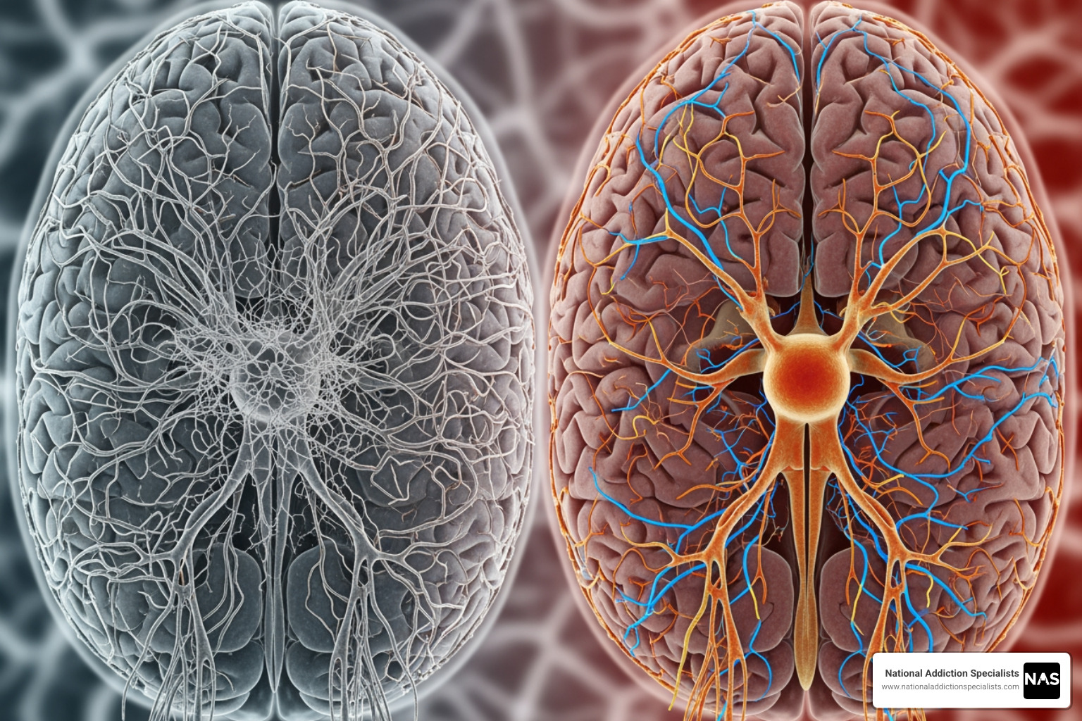 Illustration of brain circuits returning to balance with MAT - MAT treatment program