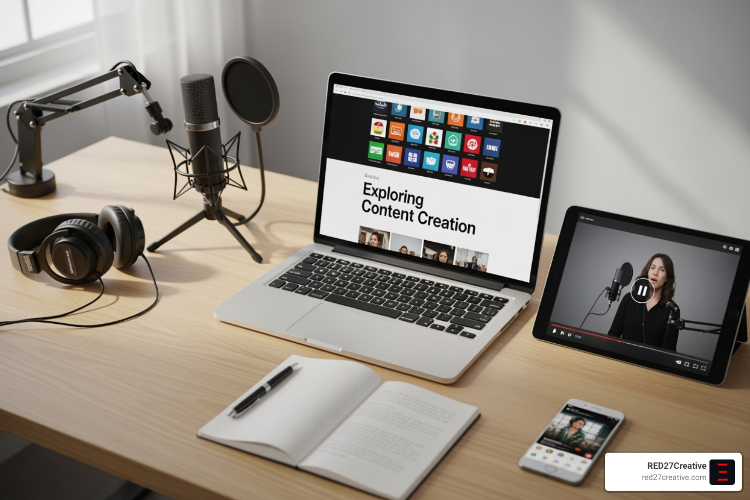 A variety of content formats including blog posts, videos, and podcasts - enterprise content marketing A variety of content formats including blog posts, videos, and podcasts - enterprise content marketing