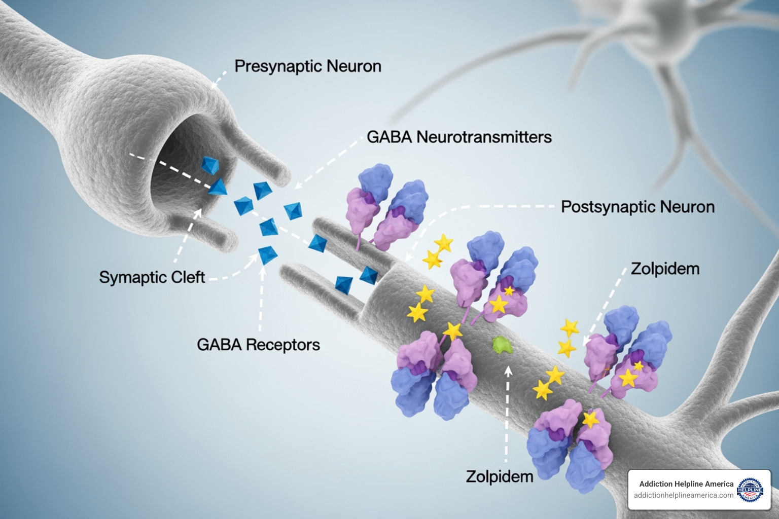 Image illustrating how zolpidem improves GABA activity in the brain - zolpidem Image illustrating how zolpidem improves GABA activity in the brain - zolpidem