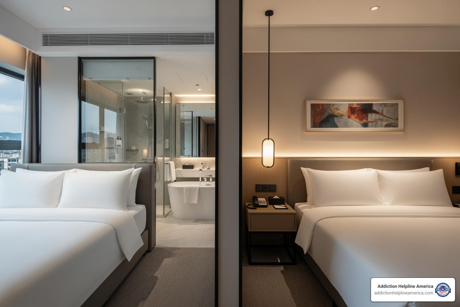 modern, semi-private suite with an en suite bathroom - Bedrock Recovery Center Canton, MA modern, semi-private suite with an en suite bathroom - Bedrock Recovery Center Canton, MA