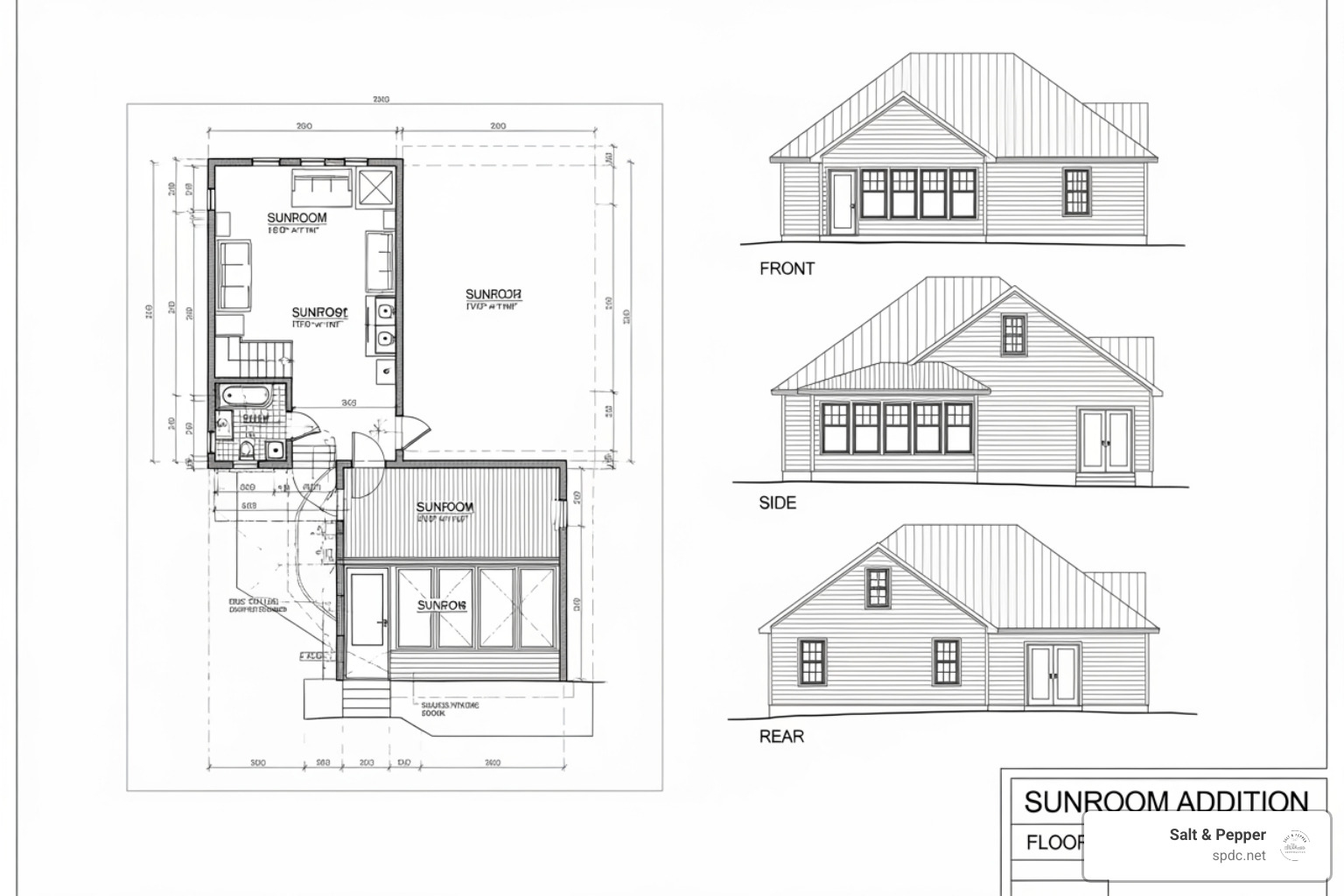 Sunroom design blueprint or 3D rendering - sunroom addition Brandon FL