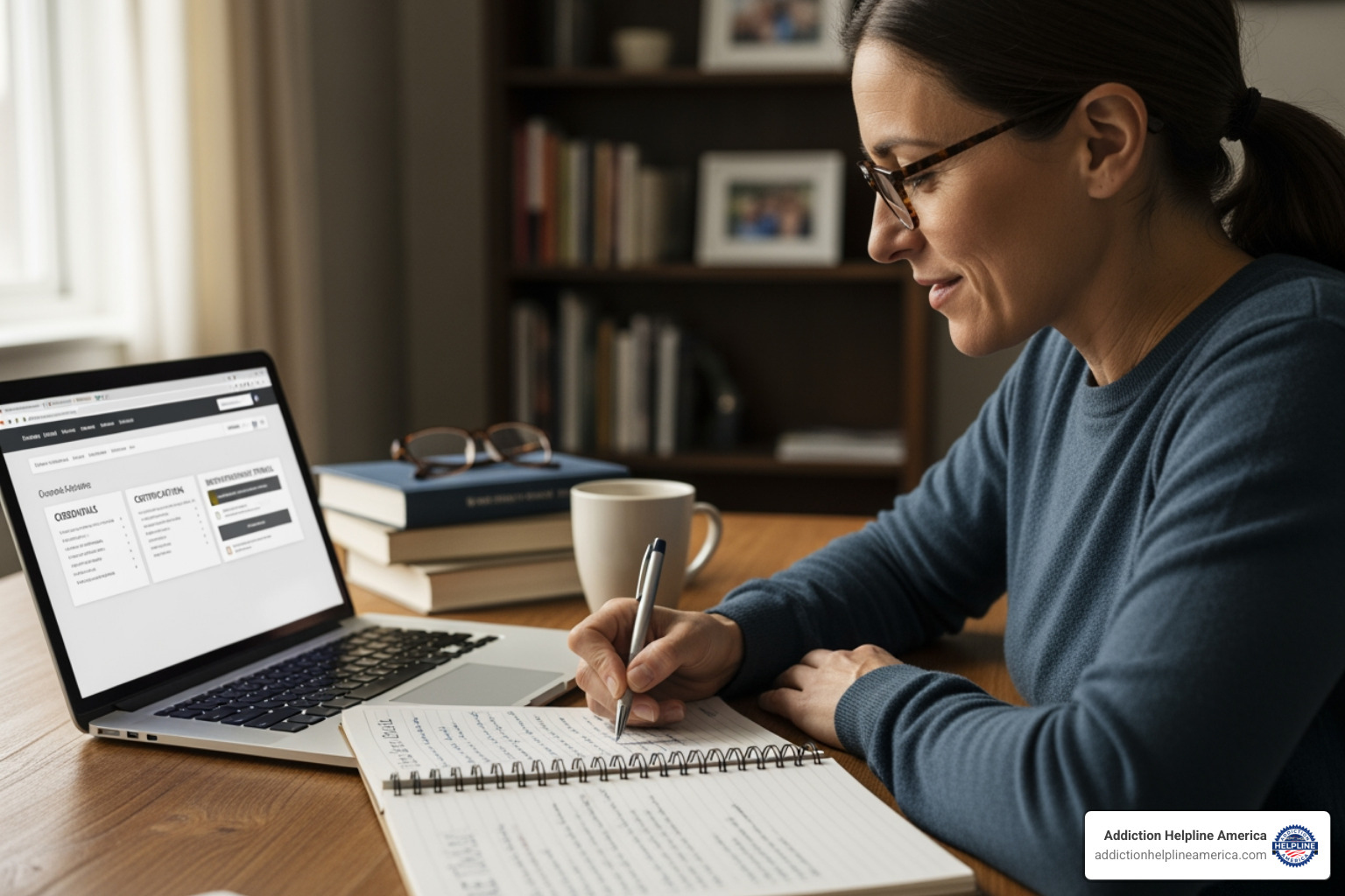 person reviewing an interventionist's credentials online - substance abuse interventionist person reviewing an interventionist's credentials online - substance abuse interventionist